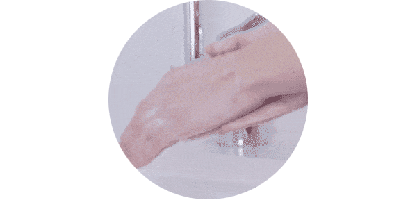 Washing hands and cleaning hands before putting on contact lenses